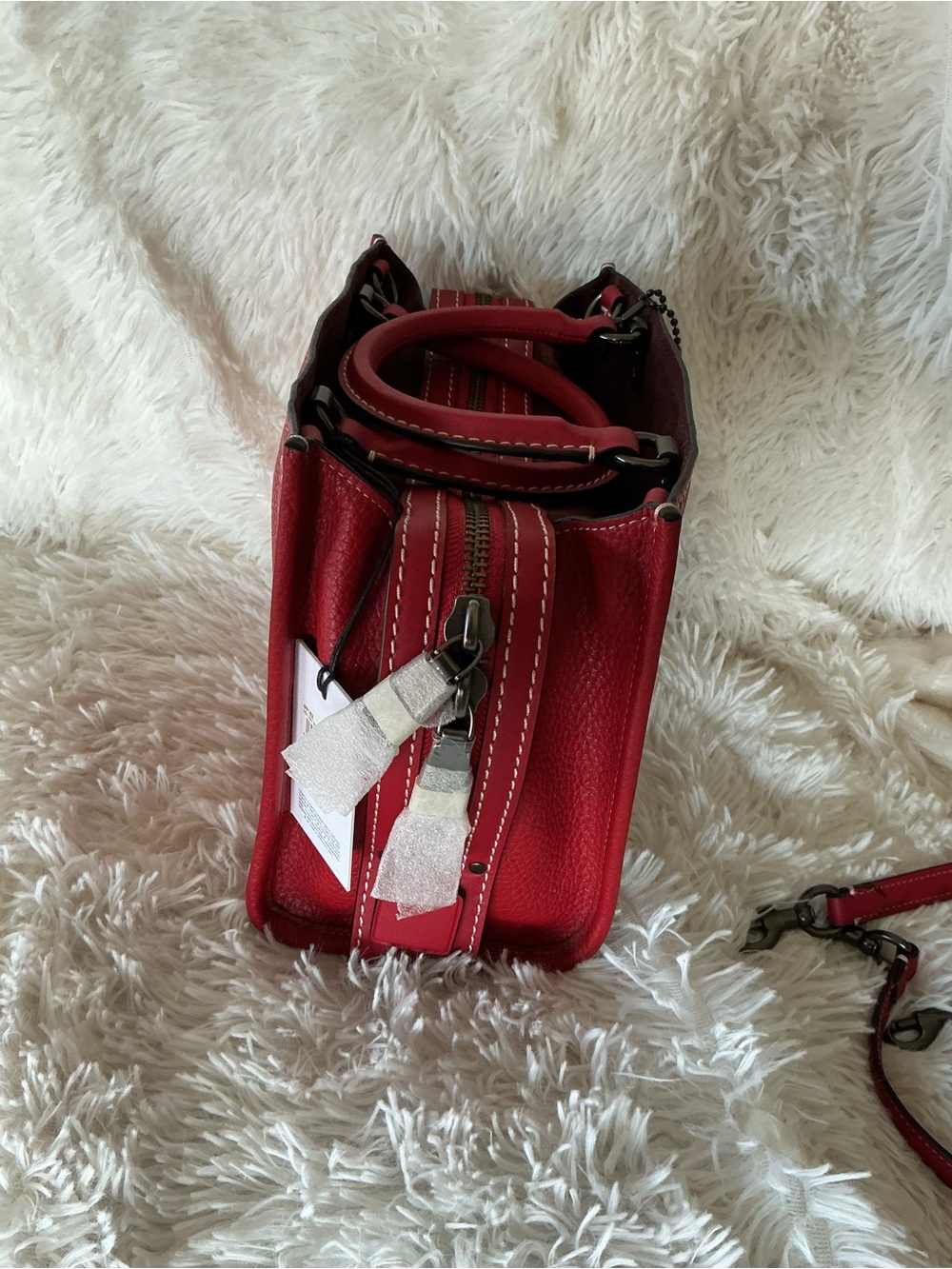 Coach Disney X Red Leather Minnie Mouse with Patches Rogue 25 with Wallet - Picture 4 of 11